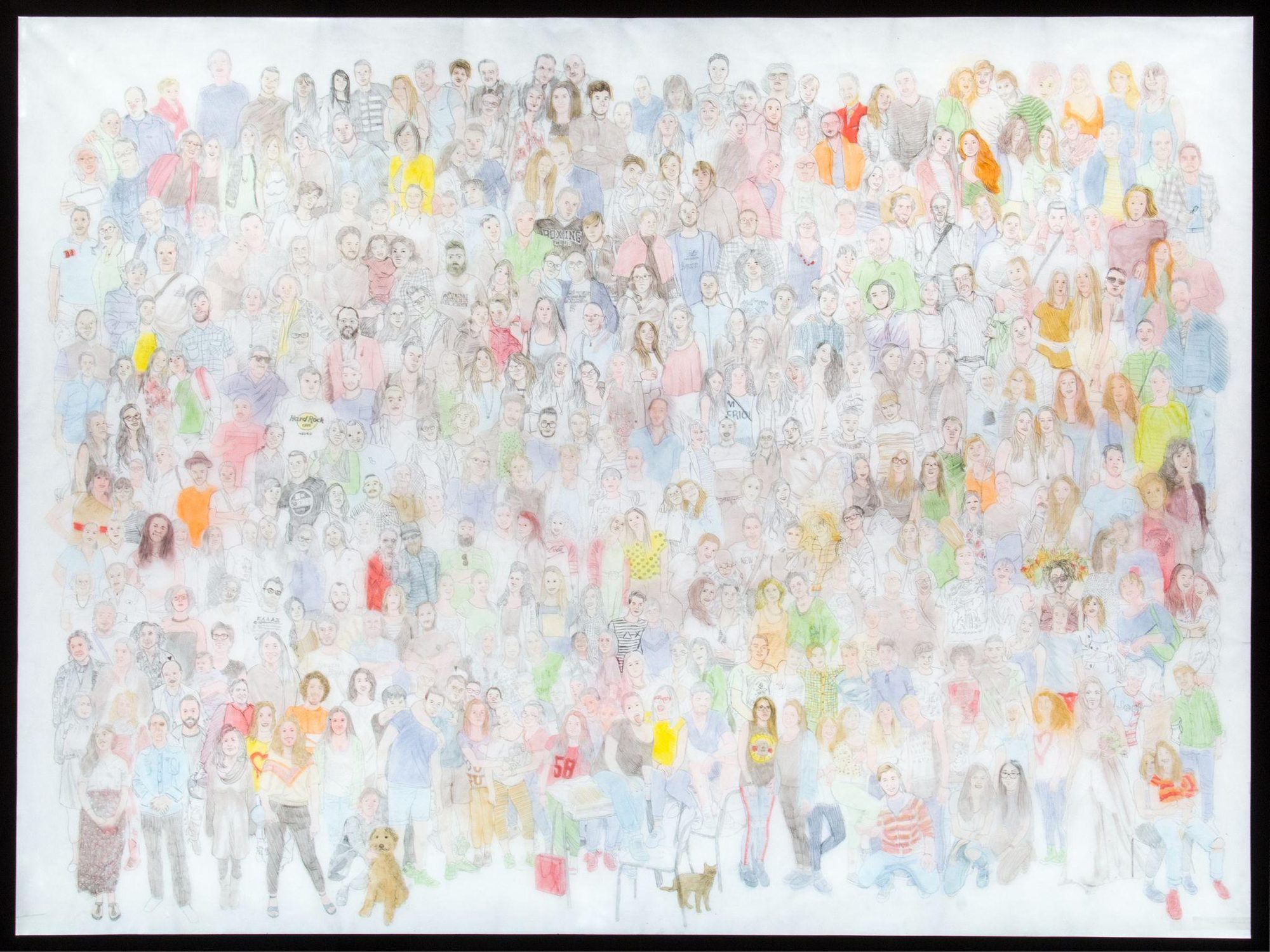 Adunanza, translucent paper, drawings, lightbox, 2015